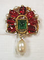 Brooch, House of Chanel French, metal, rhinestone, faux pearl, glass, French