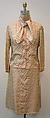 Suit, House of Chanel (French, founded 1910), a) silk, metal; b,c) silk, French