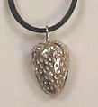 "Strawberry Bell", Terry Mayer  American, a) sterling silver; b) acrylic, cotton, American