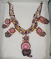 Necklace, Tony Duquette, amethyst, shell, pearl, gold-plated silver, American