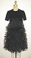 Ensemble, (a, b) Hubert de Givenchy (French, Beauvais 1927–2018 Paris), a,b) silk, feathers; c,d) silk, leather, French