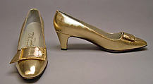 Evening shoes, Roger Vivier (French, 1913–1998), leather, metal, French