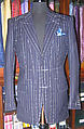 Suit, Henry Poole &amp; Co. (British, founded 1806), a,b) wool, silk, plastic; c) wool, silk, plastic, cotton, linen, British