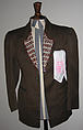 Suit, Vivienne Westwood (British, 1941–2022), a) wool, cotton, ceramic, plastic; b) wool, plastic, metal; c) linen, British