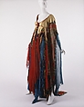 Dress, Giorgio di Sant&#39;Angelo (American, born Italy, 1933–1989), synthetic fiber, suede, cotton, feathers, glass, shell, stone, plastic, American