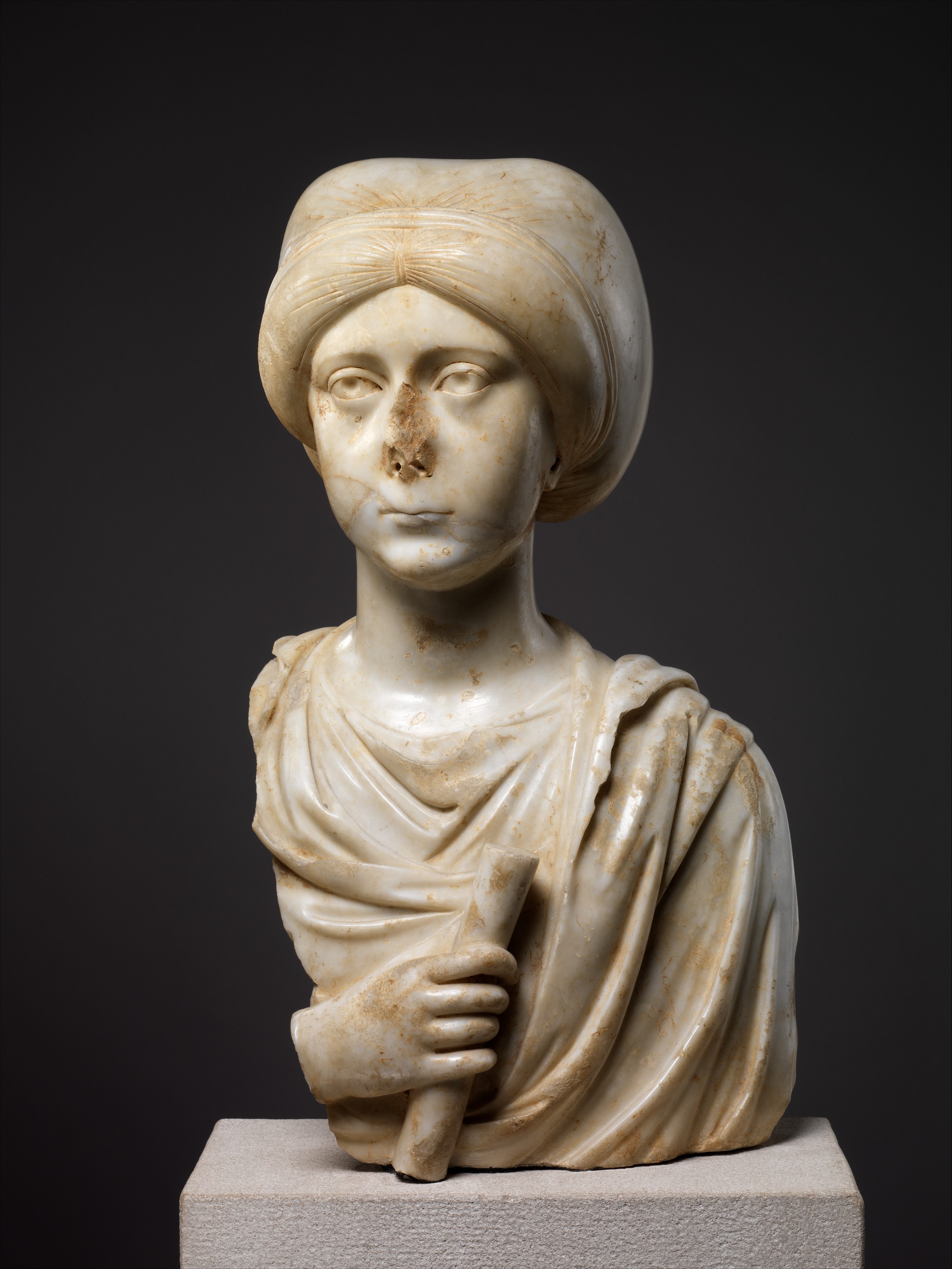 Roman marble bust of a woman on Craiyon