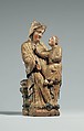 Enthroned Virgin and Child, Limewood with original paint and gilding, Mosan or Lower-Rhenish