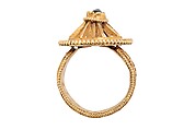 Merovingian Cloisonné Architectural Ring, Gold and garnet, French