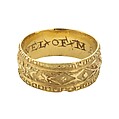 Posy Ring “Thinke Wel of Me”, Gold, British