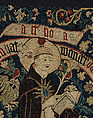 Allegorical Tapestry with Sages of the Past, Linen, wool, brass metal-strip-wrapped silk, German