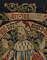 Allegorical Tapestry with Sages of the Past, Linen, wool, brass metal-strip-wrapped silk, German