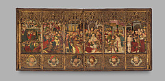 Altarpiece (retablo) with Scenes from the Passion, Master Morata  Spanish, Tempera, gilt, wood, Spanish