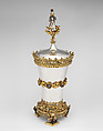 Covered Beaker, Hans Greiff (German, active ca. 1470–died 1516 Ingolstadt), Silver, gilded silver, enamel, and cold enamel, German