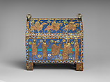 Reliquary of the Journey and Adoration of the Magi, Champlevé enamel on gilded copper; rock crystal; wood core, French
