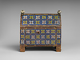 Reliquary of the Journey and Adoration of the Magi, Champlevé enamel on gilded copper; rock crystal; wood core, French