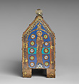 Reliquary of the Journey and Adoration of the Magi, Champlevé enamel on gilded copper; rock crystal; wood core, French