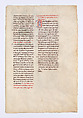 Leaf from a Beatus Manuscript: the Angel of the Church of Philadelphia with Saint John, Tempera, gold, and ink on parchment, Spanish