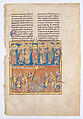 Leaf from a Beatus Manuscript: Seven Angels Hold the Cups of the Seven Last Plagues; The Hymn of the Lamb, Tempera, gold, and ink on parchment, Spanish