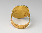 Gothic Love Ring “Corte Porta Amor”, Gold and ruby, Italian