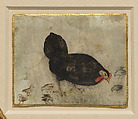 Cuttings from a Modelbook with a Rooster, a Hen and her Chicks, and a Rabbit, Pen and brown and black ink, watercolor, on parchment, North Italian (?)