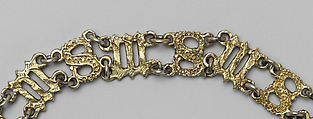Collar composed of the Letters “S” and “M”, Silver, partially gilded, British