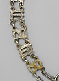 Collar composed of the Letters “S” and “M”, Silver, partially gilded, British