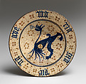Dish, Tin-glazed earthenware, Spanish