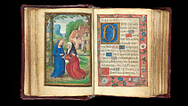 Folios 35v-36r, The Visitation (Lauds) / full-page border Book of Hours, Simon Bening (Netherlandish, Ghent (?) 1483/84–1561 Bruges), Tempera, gold, and ink on parchment; modern red leather binding, Netherlandish