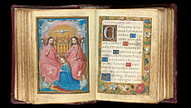 Folios 92v-93r, The Coronation of the Virgin (Compline) / full-page border Book of Hours, Simon Bening (Netherlandish, Ghent (?) 1483/84–1561 Bruges), Tempera, gold, and ink on parchment; modern red leather binding, Netherlandish