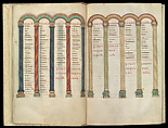 Gospel Book, Ink and opaque watercolor on parchment; modern leather binding, Carolingian
