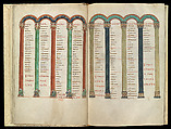 Gospel Book, Ink and opaque watercolor on parchment; modern leather binding, Carolingian