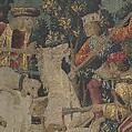 The Hunters Return to the Castle (from the Unicorn Tapestries), Wool warp with wool, silk, silver, and gilt wefts, French (cartoon)/South Netherlandish (woven)