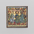 Plaque with the Pentecost, Champlevé and translucent enamel on copper gilt, South Netherlandish