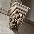 Corbel with Five Interlaced Hair-Pulling Acrobats, Limestone, French