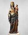 Virgin and Child, Limestone, paint, gilt, glass, French
