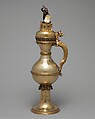 Ewer with Wild Man Finial, Silver gilt, enamel, and paint, German