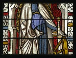 Saint Catherine with the Wheel and Sword, and with the Arms the Cooper’s Guild below (from a series with The Virgin Mary and Five Standing Saints), Pot-metal glass, white glass, vitreous paint, silver stain, German
