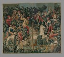 The Unicorn Crosses a Stream (from the Unicorn Tapestries), Wool warp with wool, silk, silver, and gilt wefts, French (cartoon)/South Netherlandish (woven)