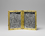 Devotional Diptych with the Nativity and the Adoration, Silver, niello, gilt copper alloy, French