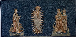 The Virgin of The Apocalypse with Saint Catherine and Saint Barbara, Wool warp;  wool wefts, South Netherlandish