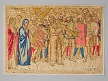 Christ Carrying the Cross, Silk on canvas, Italian