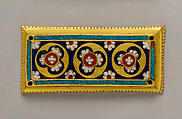 Plaque from a Reliquary, Workshop of Master of the Virgin Mary's Reliquary Casket (German, Aachen), Champlevé and cloisonné enamel, copper-gilt, German