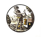 Roundel with Wild Man Supporting a Heraldic Shield, Colorless glass, vitreous paint and silver stain, South Netherlandish