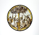 Roundel with Pastoral Scene, Colorless glass, vitreous paint and silver stain, British (?)
