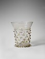 Beaker, Free-blown glass with applied decoration, German or Swiss