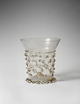 Beaker, Free-blown glass with applied decoration, German or Swiss