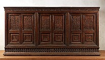 Credenza, Walnut with intarsia, Italian