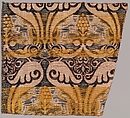 Silk Fragment with Lions and Pomegranates, Silk, lampas weave, Spanish