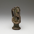 Face Jug, Earthenware, green glaze, British