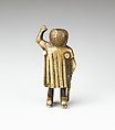 Kneeling Figure with a Crutch, Leaded brass alloy, Netherlandish
